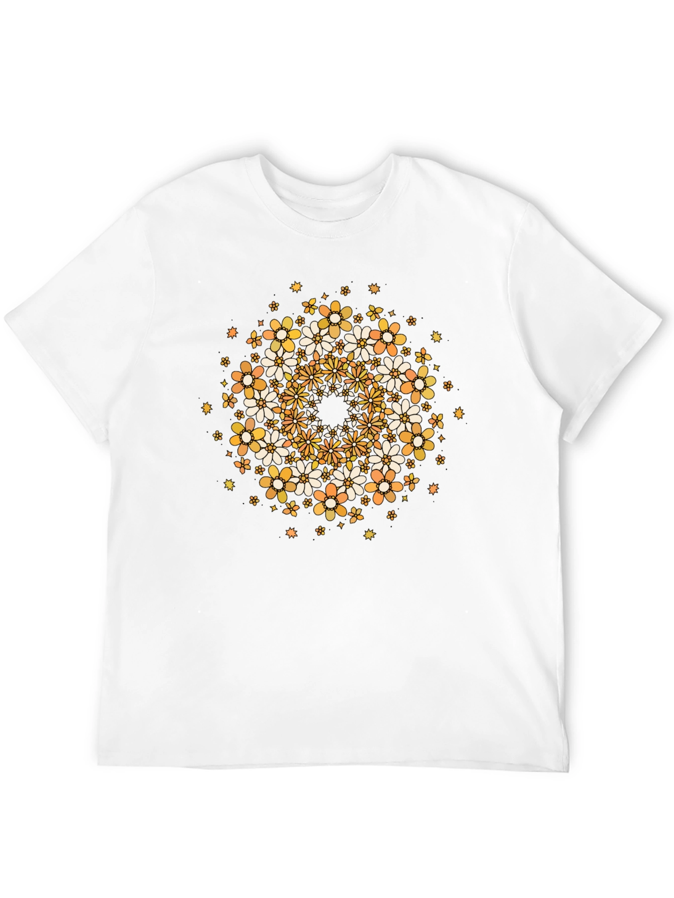 Floral Mandala Graphic Tee - Black