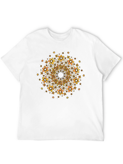 Floral Mandala Graphic Tee - Black