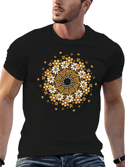 Floral Mandala Graphic Tee - Black