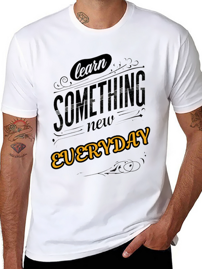 Learn Something New Everyday Black Graphic Tee