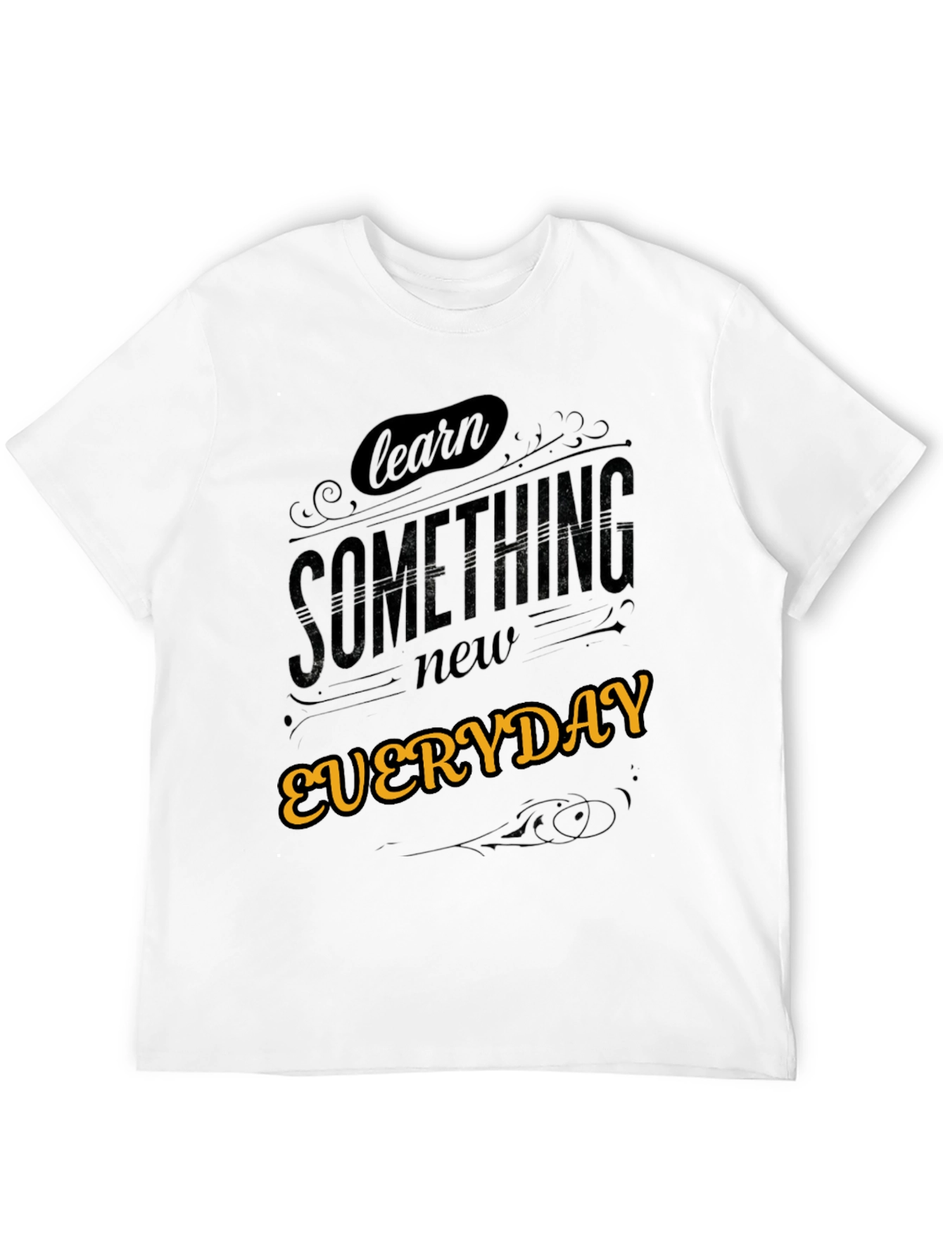 Learn Something New Everyday Black Graphic Tee