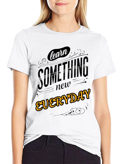 Learn Something New Everyday Black Graphic Tee