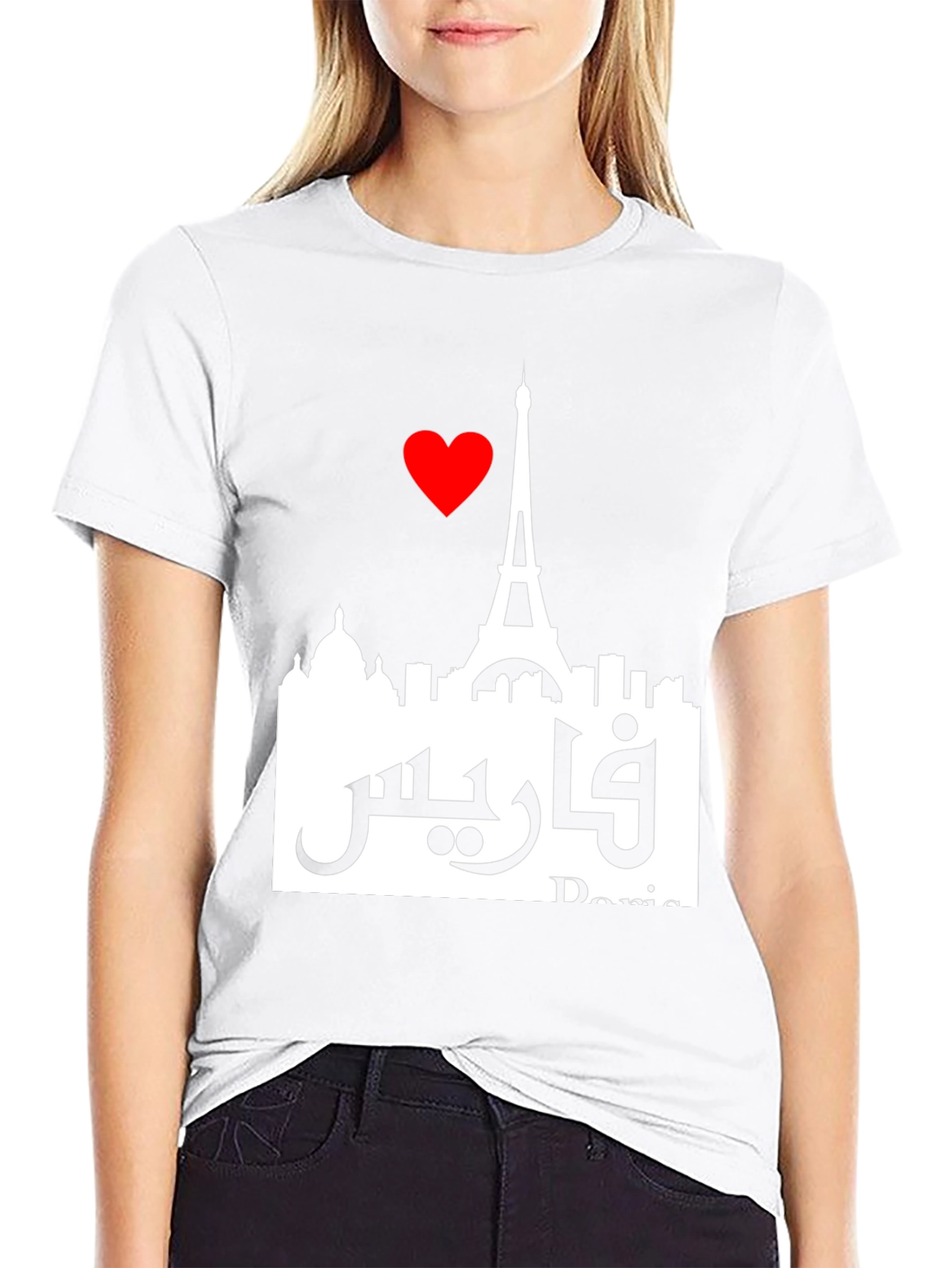 Paris Love Graphic Tee - Eiffel Tower Cityscape T-Shirt