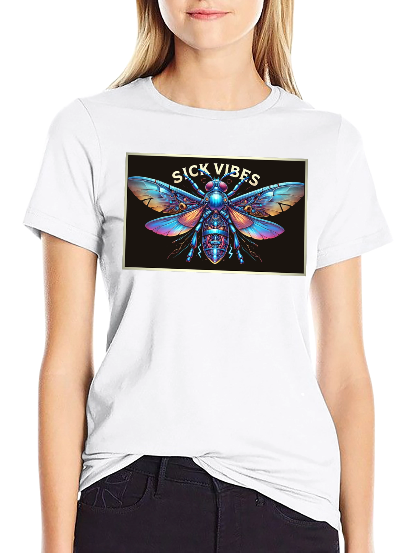 Sick Vibes Graphic T-Shirt - Unique Insect Design