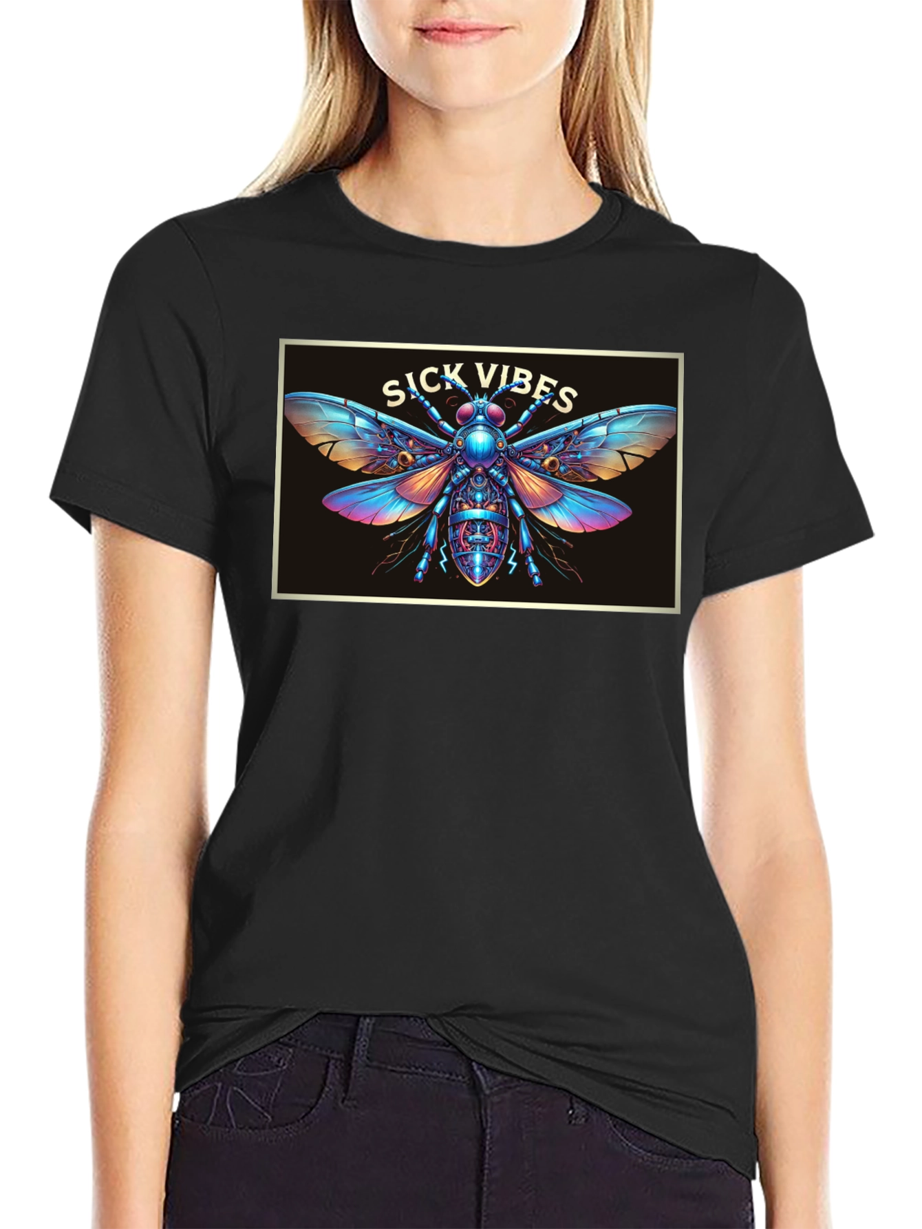 Sick Vibes Graphic T-Shirt - Unique Insect Design