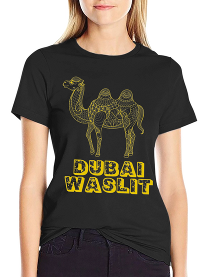 Dubai Waslit Camel Graphic T-Shirt