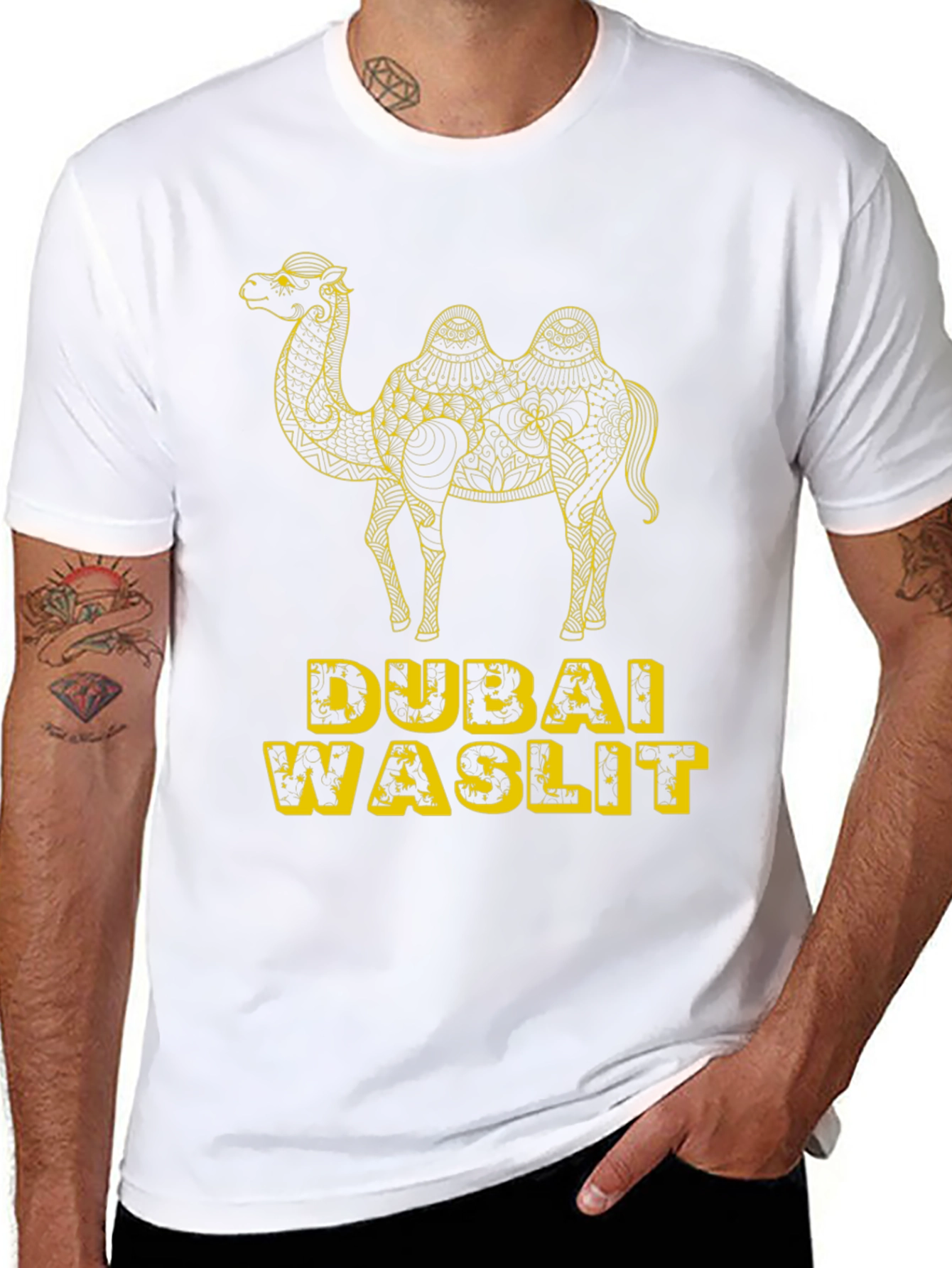 Dubai Waslit Camel Graphic T-Shirt
