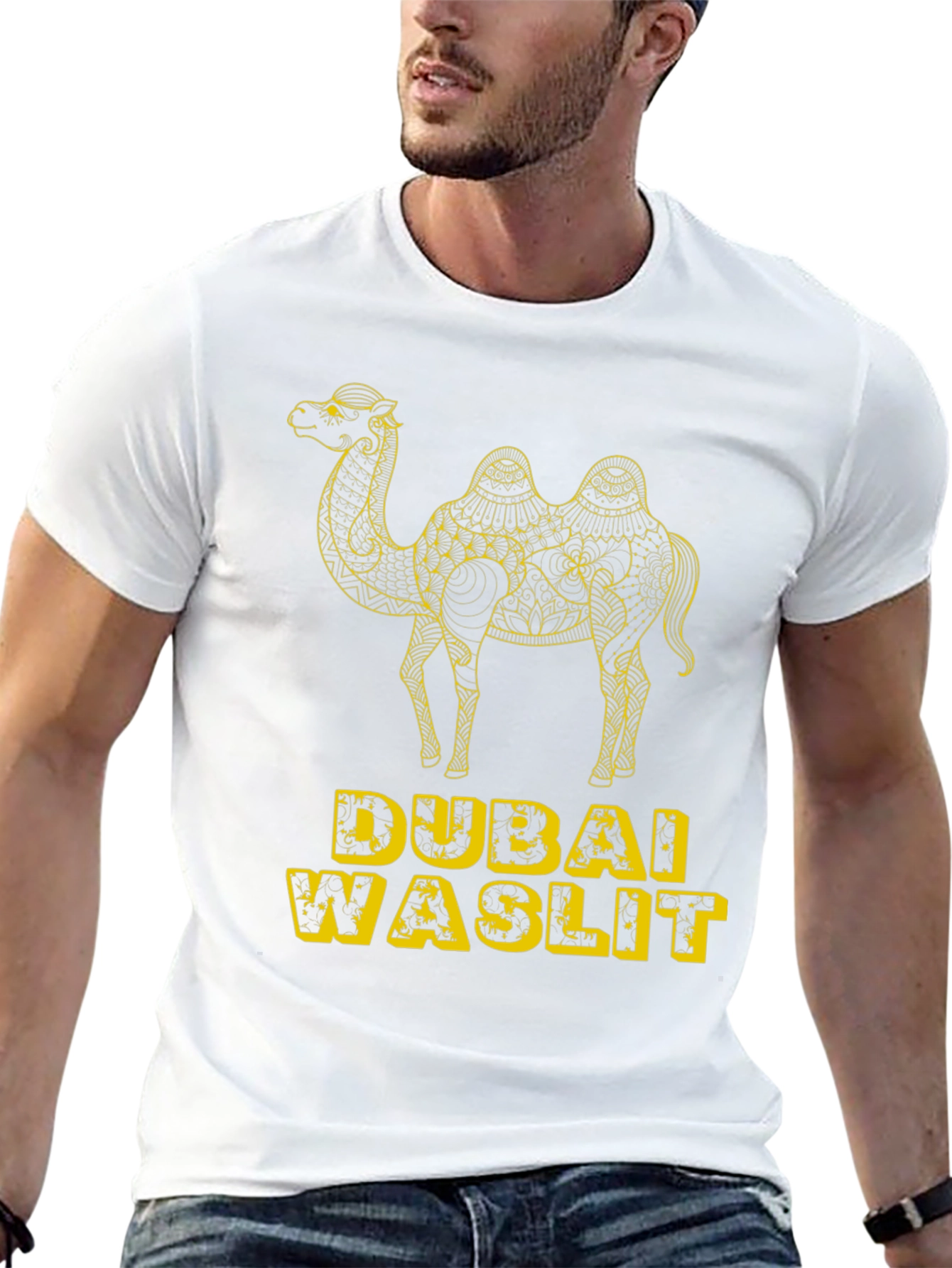 Dubai Waslit Camel Graphic T-Shirt