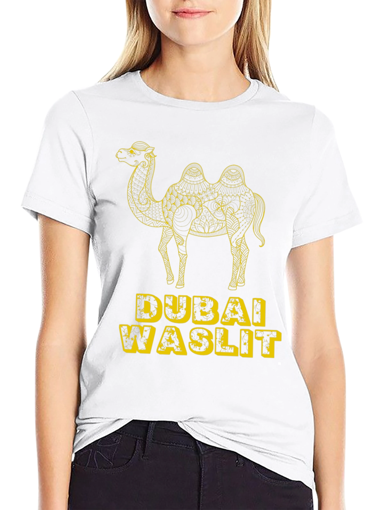Dubai Waslit Camel Graphic T-Shirt