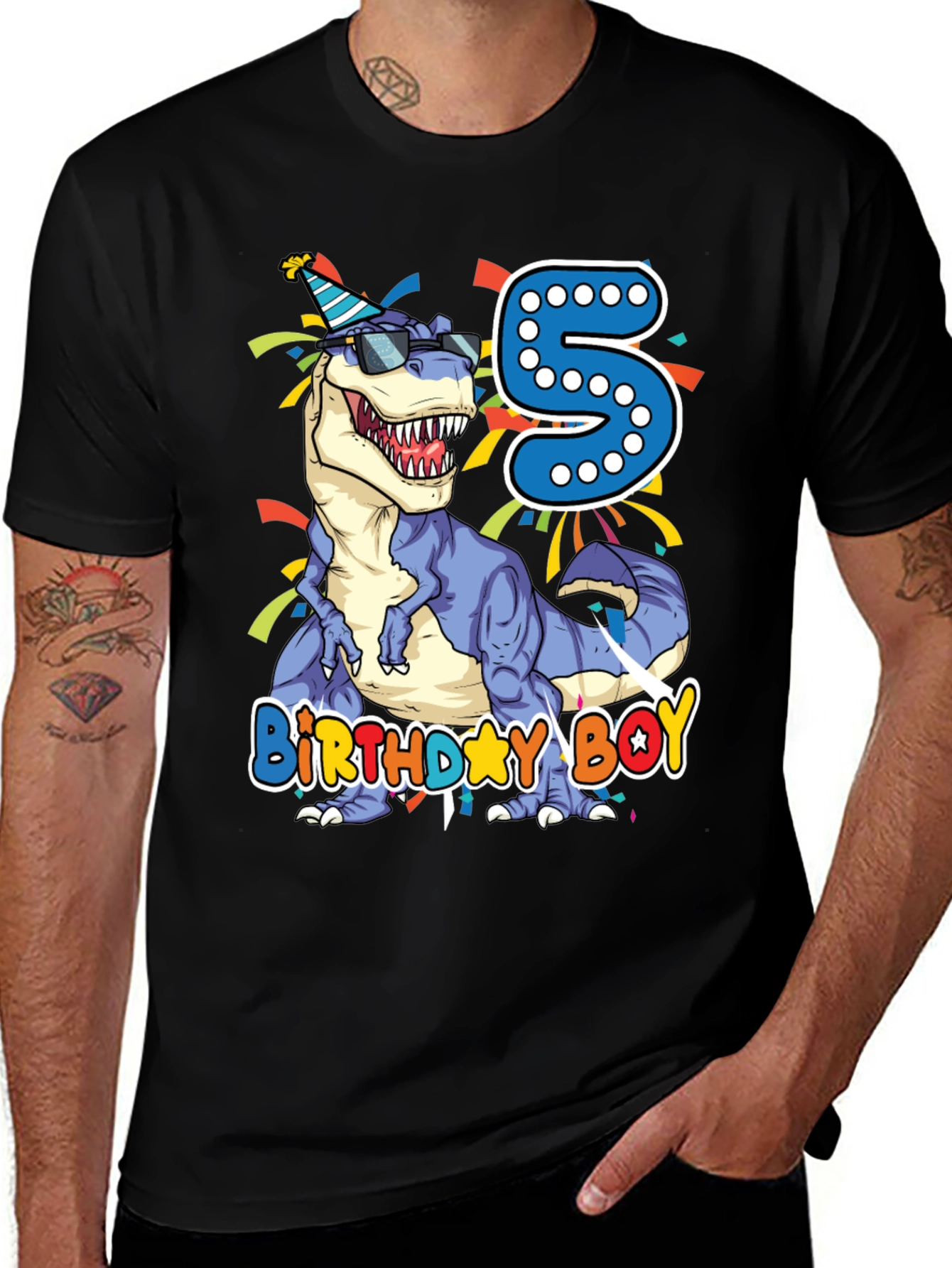 Birthday Boy Dinosaur T-Shirt - Age 5