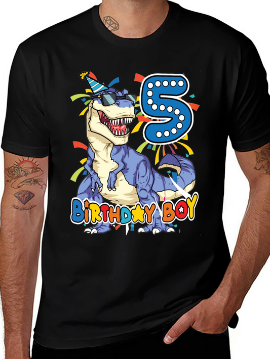 Birthday Boy Dinosaur T-Shirt - Age 5