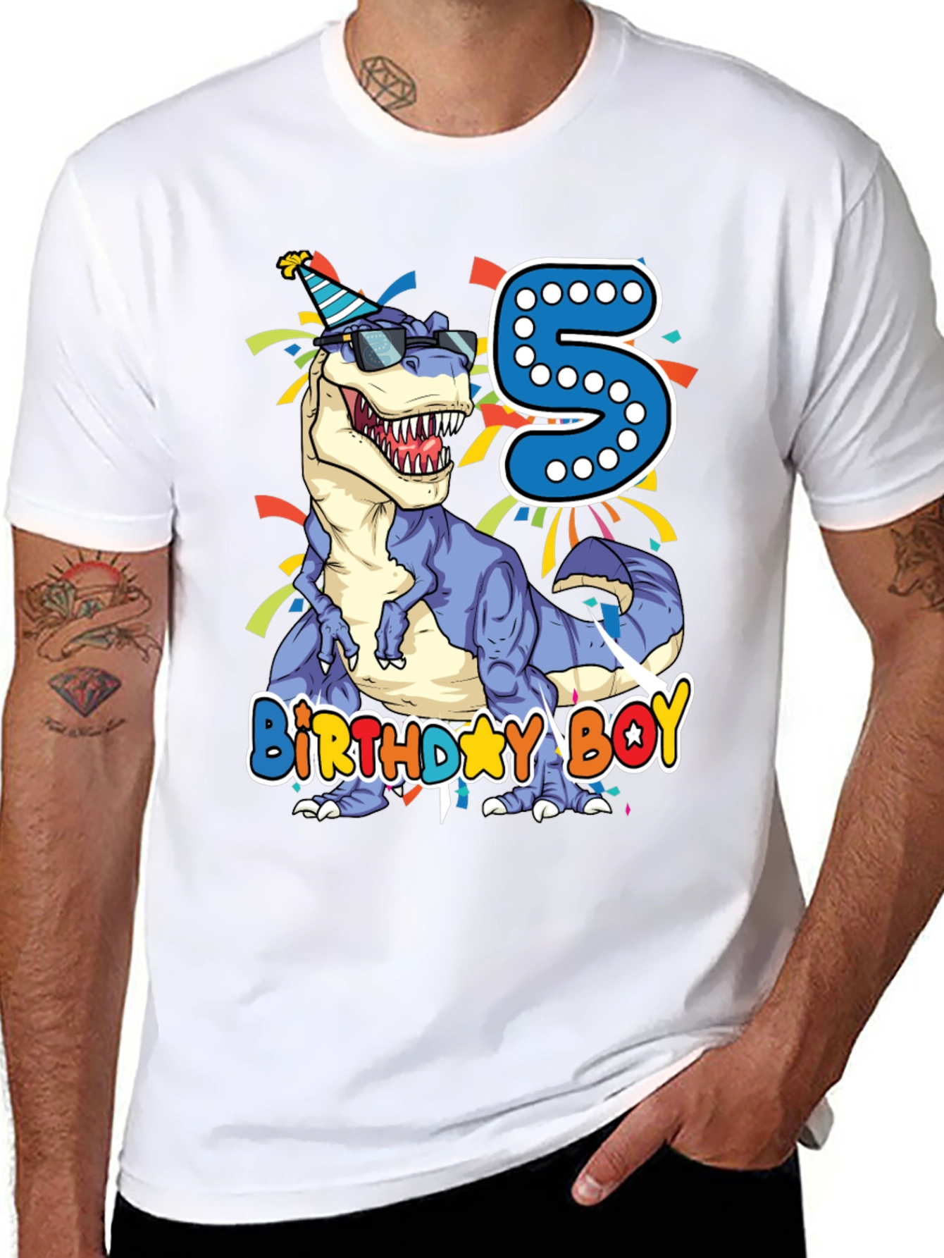 Birthday Boy Dinosaur T-Shirt - Age 5