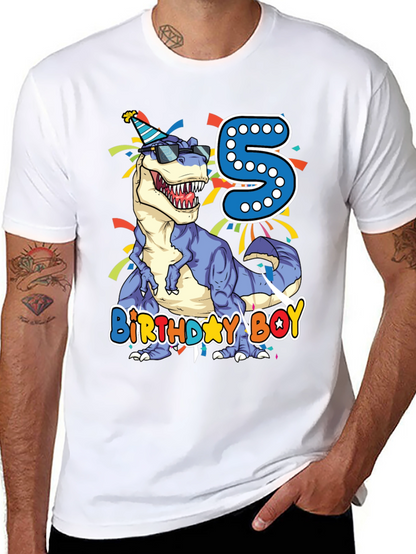 Birthday Boy Dinosaur T-Shirt - Age 5