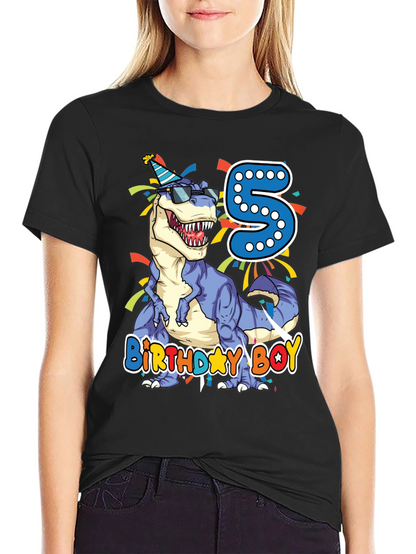 Birthday Boy Dinosaur T-Shirt - Age 5