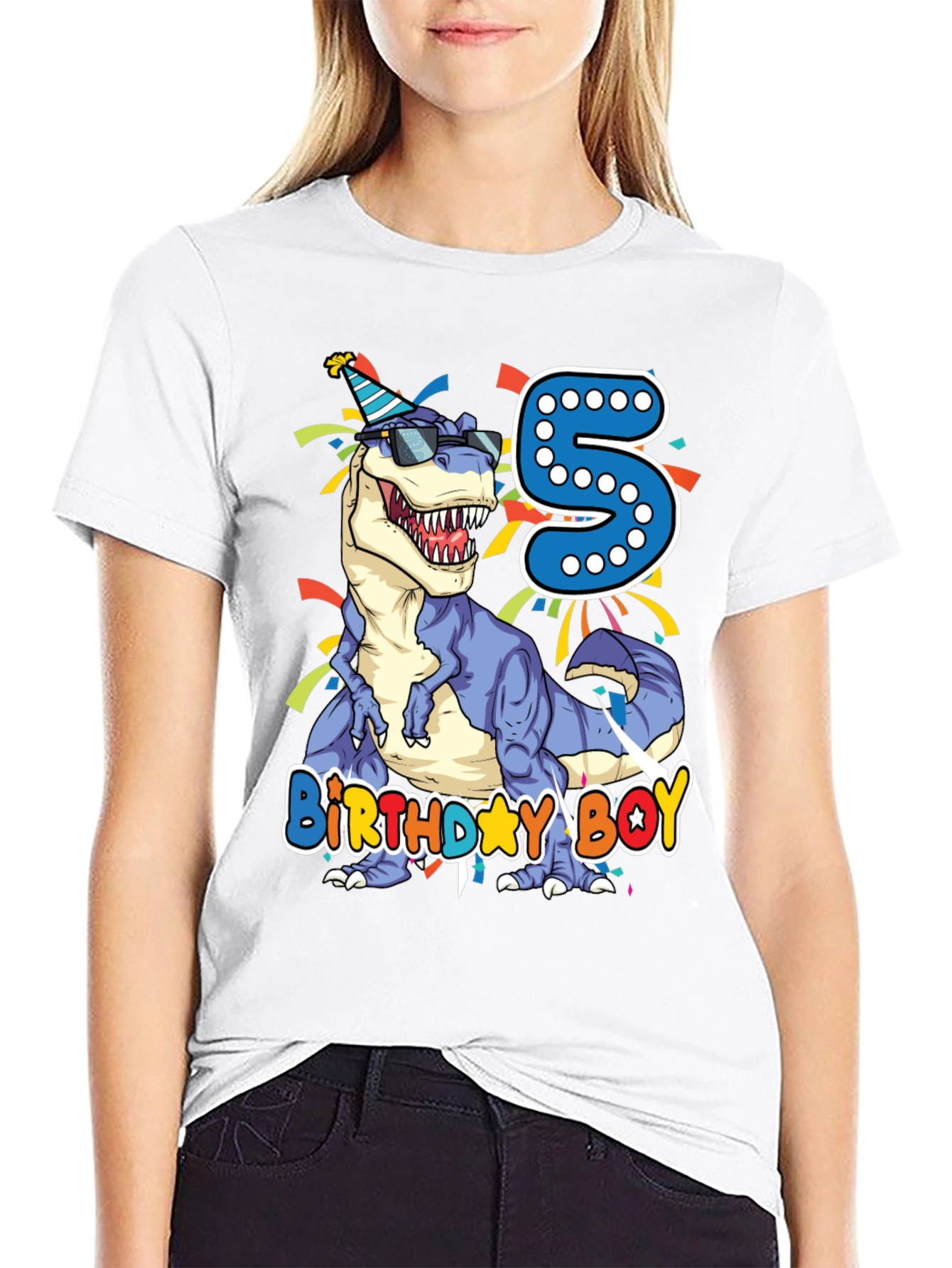 Birthday Boy Dinosaur T-Shirt - Age 5