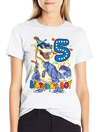 Birthday Boy Dinosaur T-Shirt - Age 5
