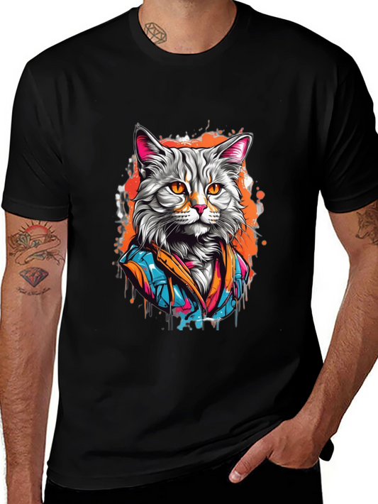 Cool Cat T-Shirt - Artistic Design