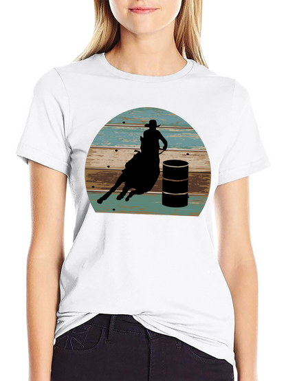 Barrel Racing Graphic Tee - Rodeo Western Shirt