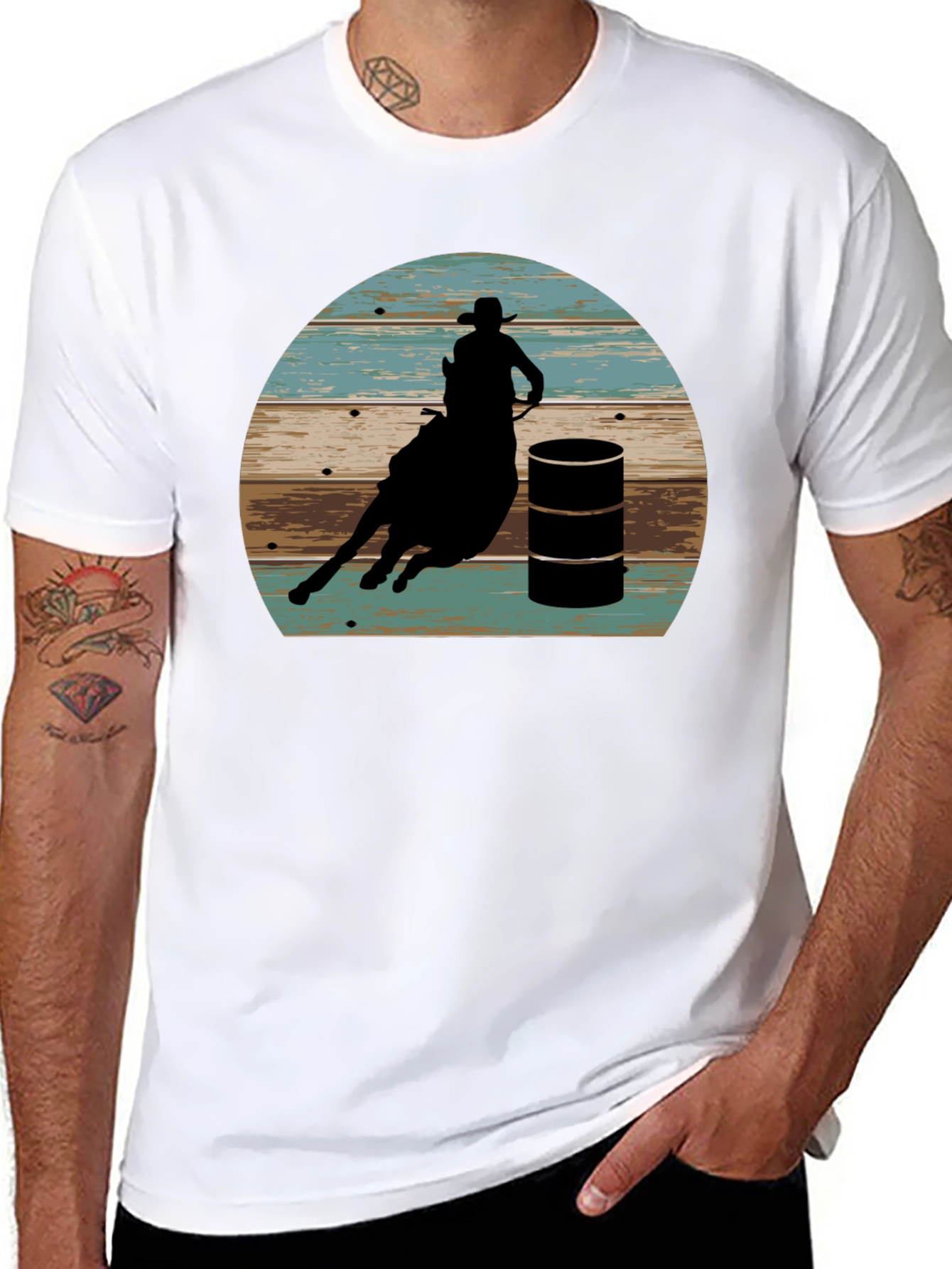 Barrel Racing Graphic Tee - Rodeo Western Shirt