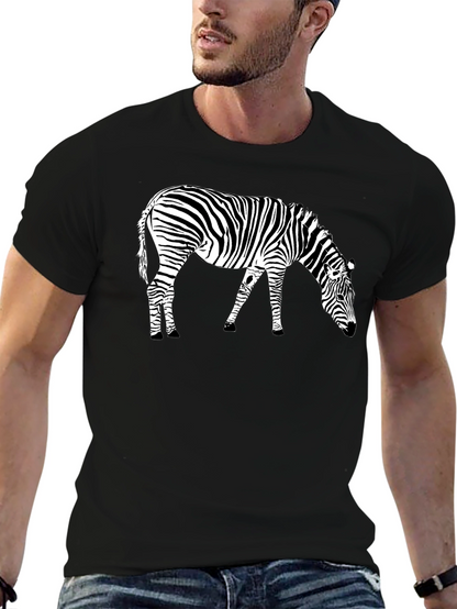 Zebra Graphic Tee - Black Crewneck T-Shirt