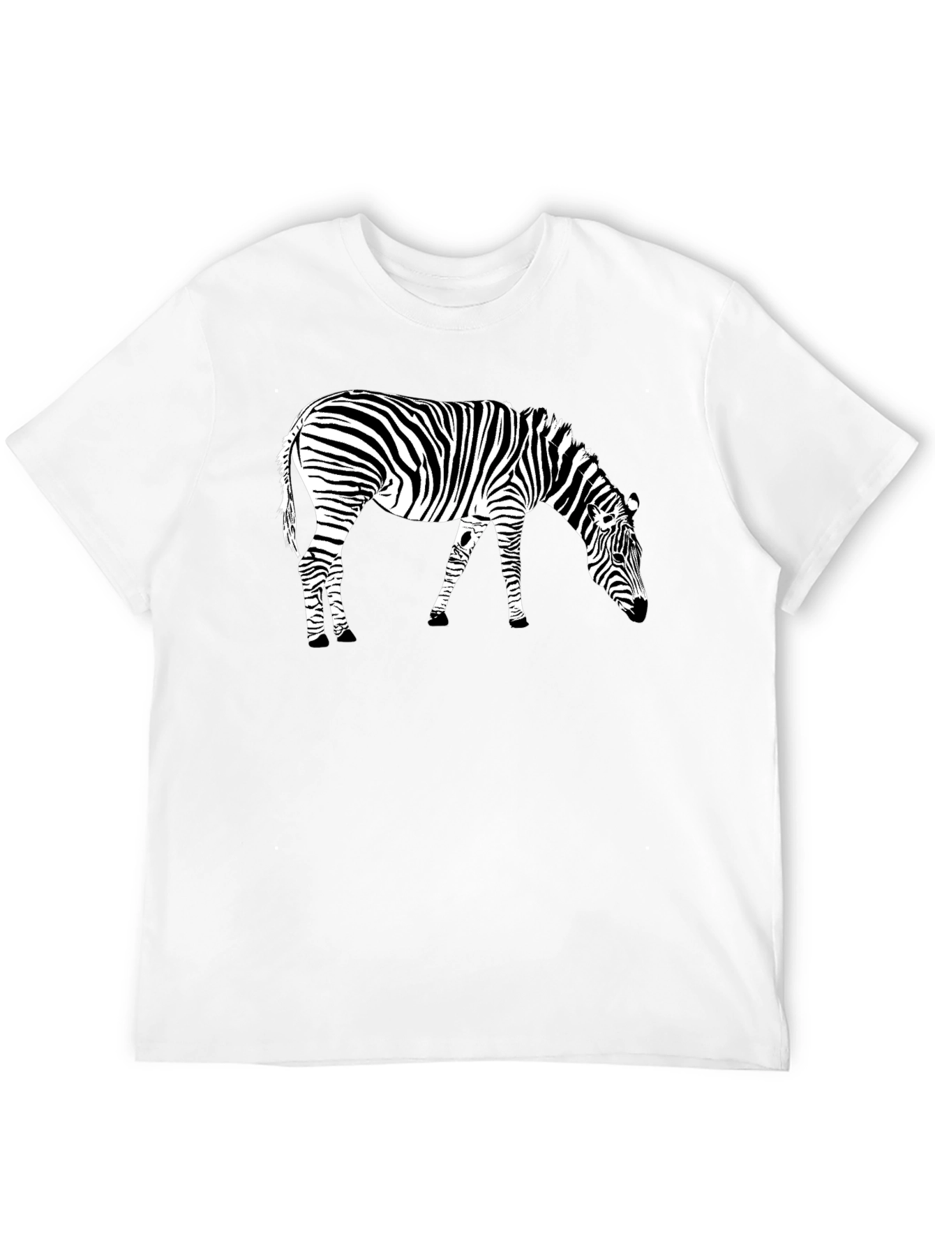 Zebra Graphic Tee - Black Crewneck T-Shirt