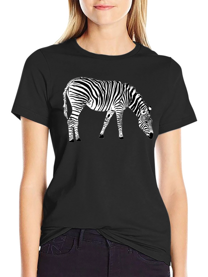 Zebra Graphic Tee - Black Crewneck T-Shirt