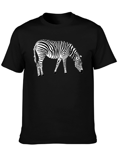 Zebra Graphic Tee - Black Crewneck T-Shirt
