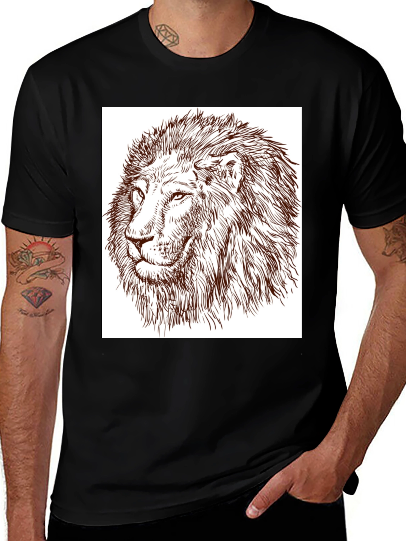 Lion Graphic Tee - Bold Black T-Shirt
