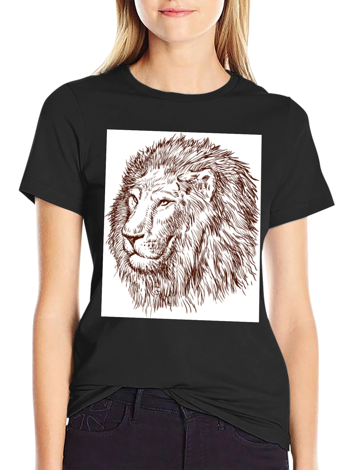 Lion Graphic Tee - Bold Black T-Shirt