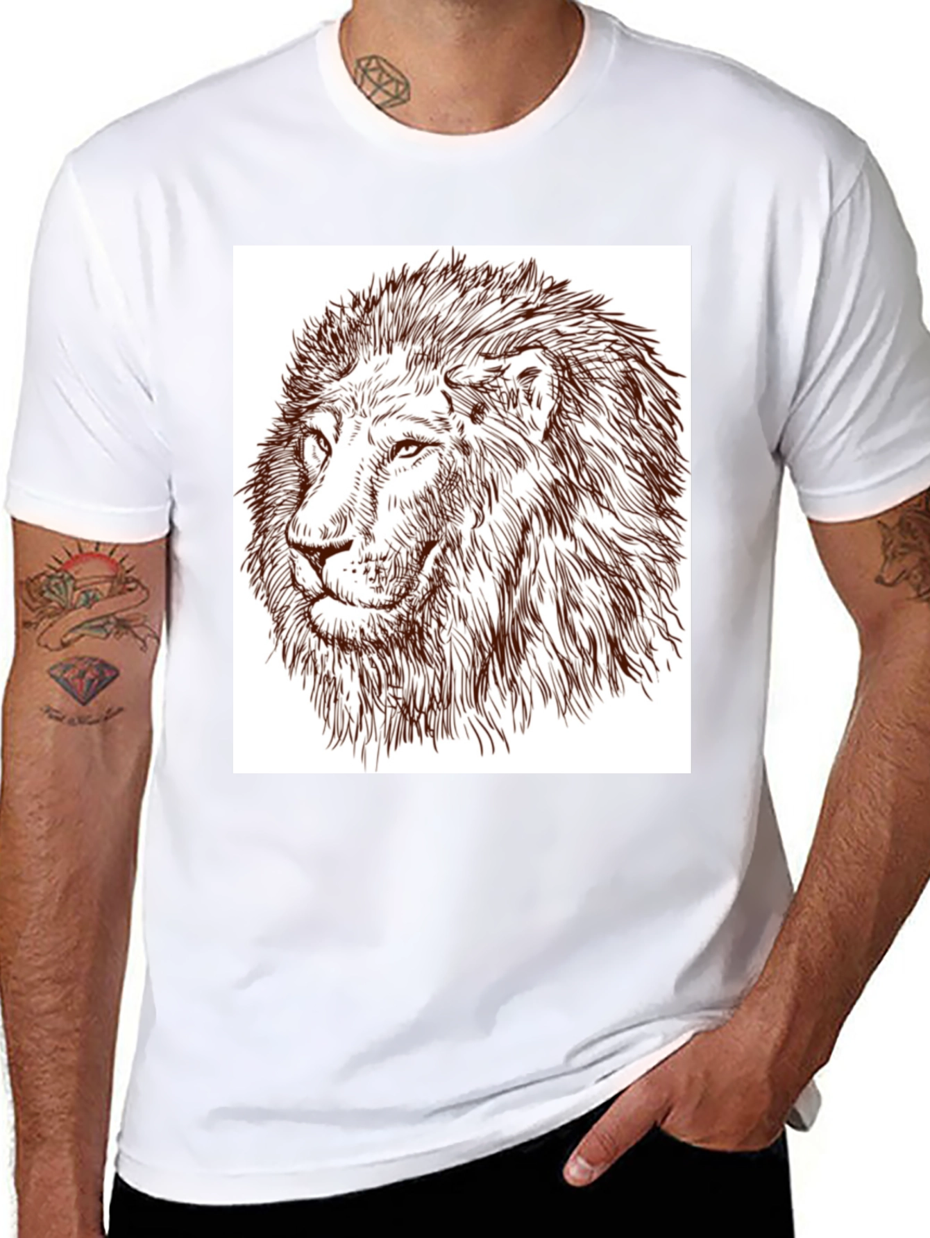 Lion Graphic Tee - Bold Black T-Shirt