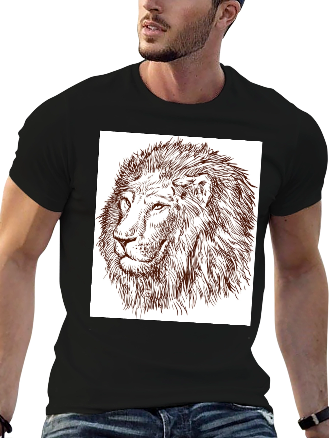 Lion Graphic Tee - Bold Black T-Shirt