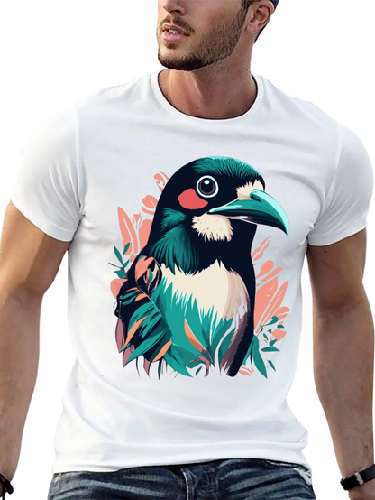 Bird Graphic Tee - Stylish Mens Black T-Shirt