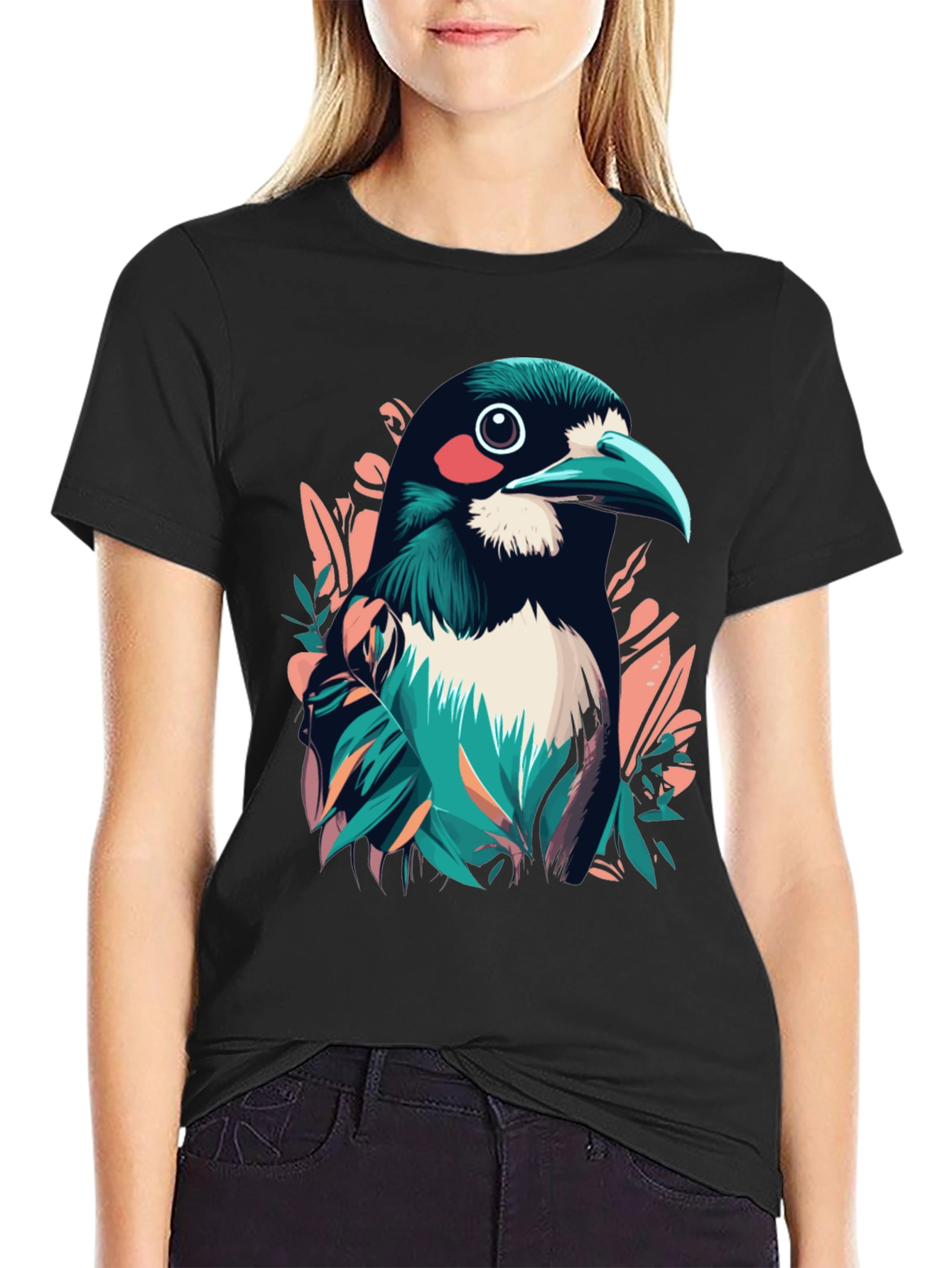 Bird Graphic Tee - Stylish Mens Black T-Shirt