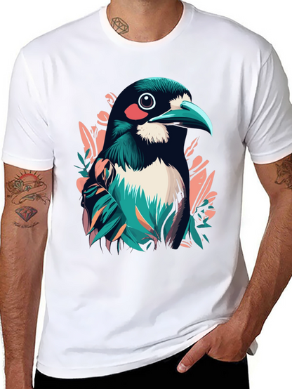 Bird Graphic Tee - Stylish Mens Black T-Shirt