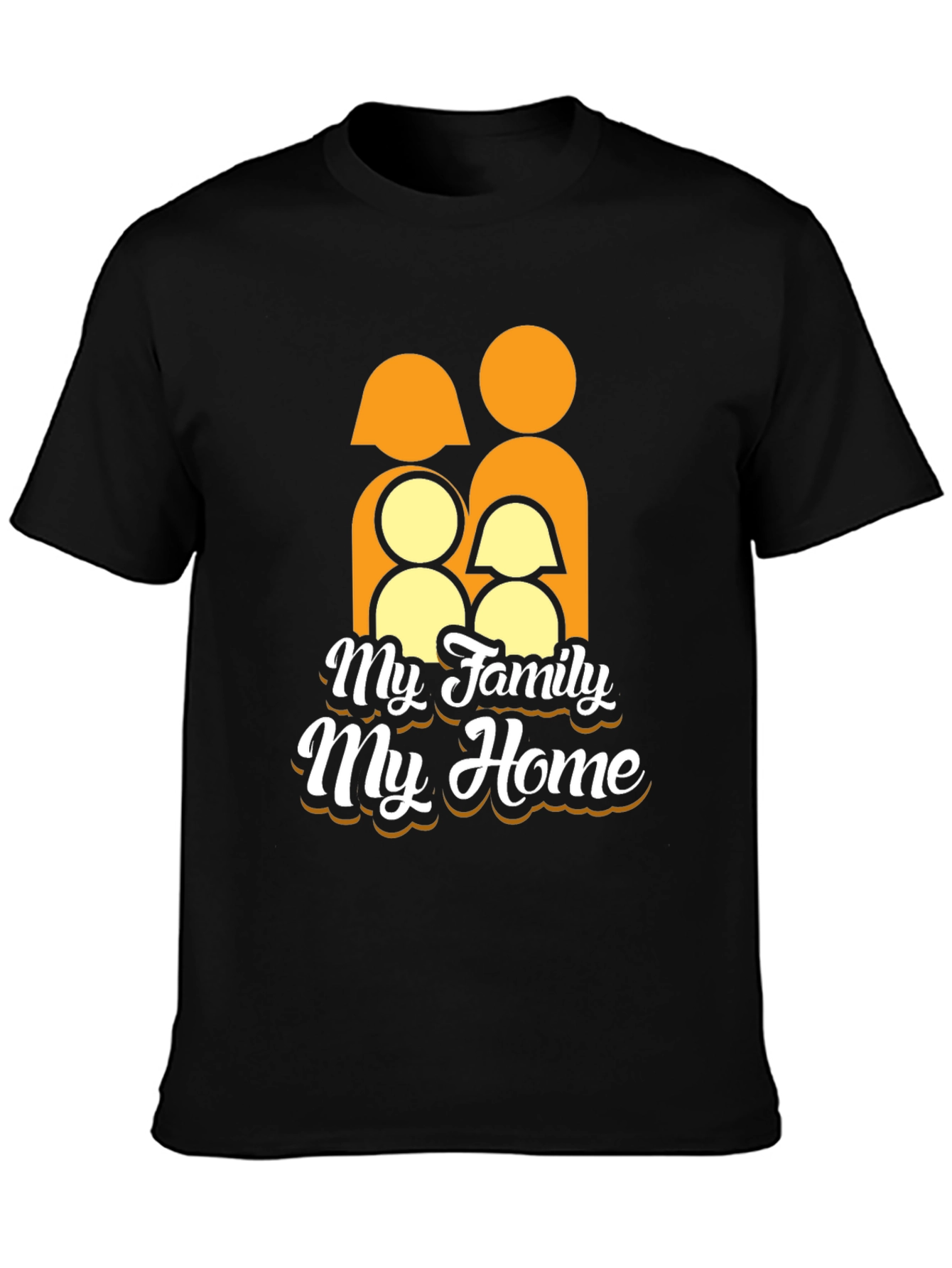 Family Home Graphic Tee - Black Unisex T-Shirt