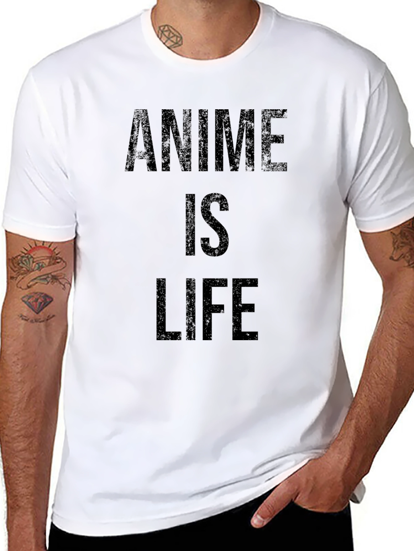 Anime Is Life - Black Graphic T-Shirt