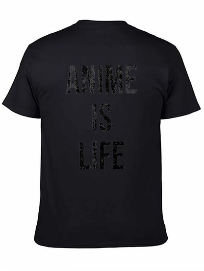 Anime Is Life - Black Graphic T-Shirt