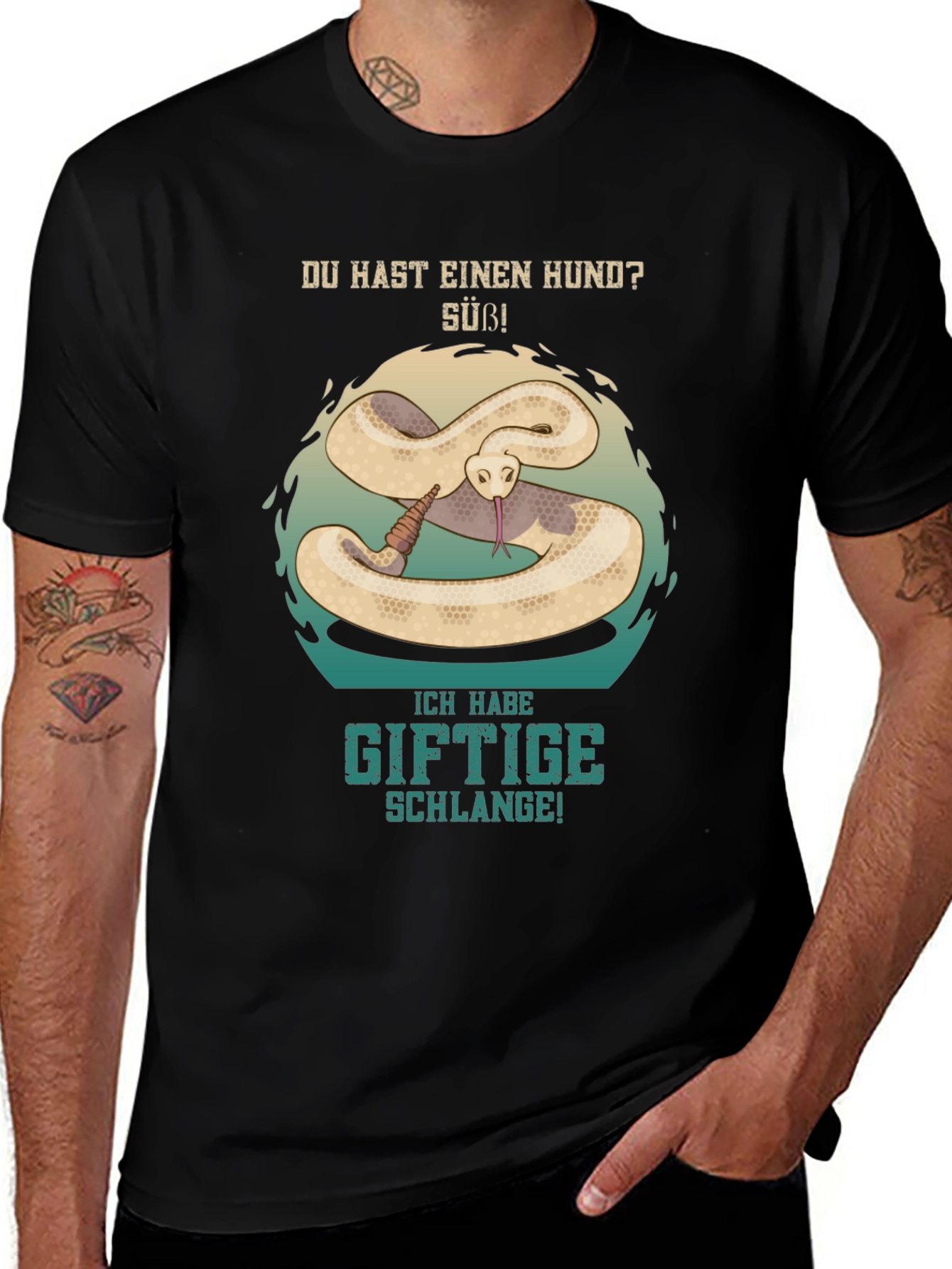 Funny German Snake Graphic T-Shirt