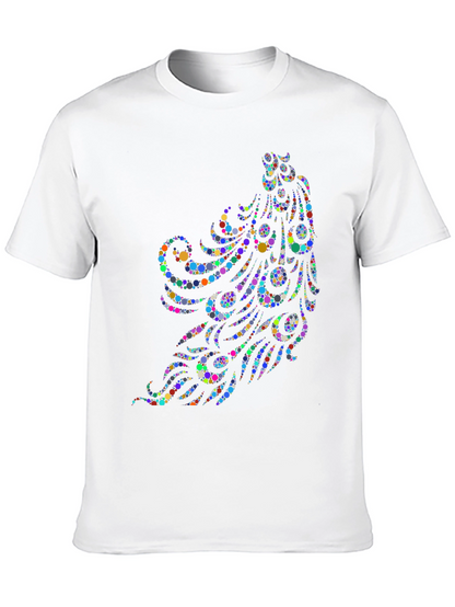 Peacock Feather Dot Pattern T-Shirt