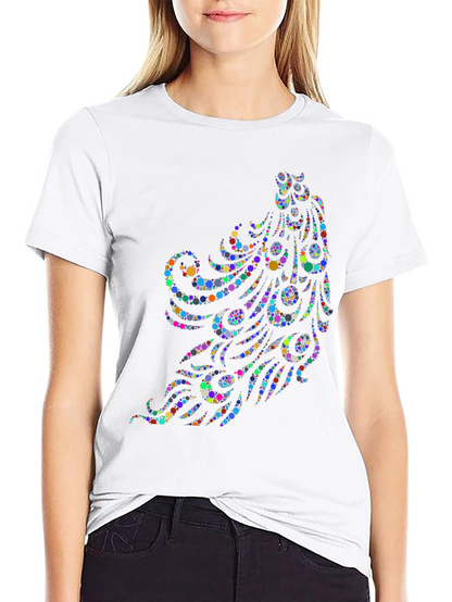 Peacock Feather Dot Pattern T-Shirt