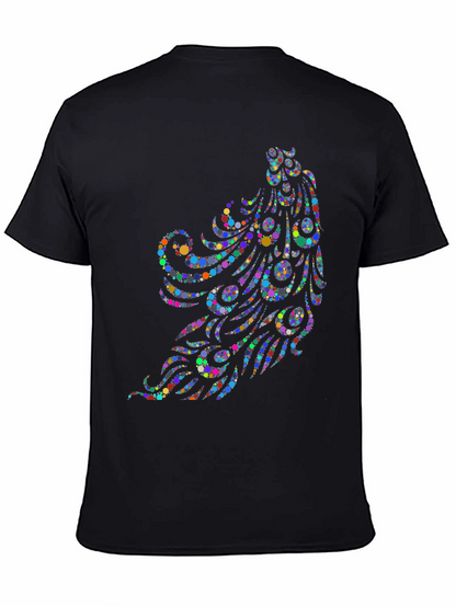 Peacock Feather Dot Pattern T-Shirt
