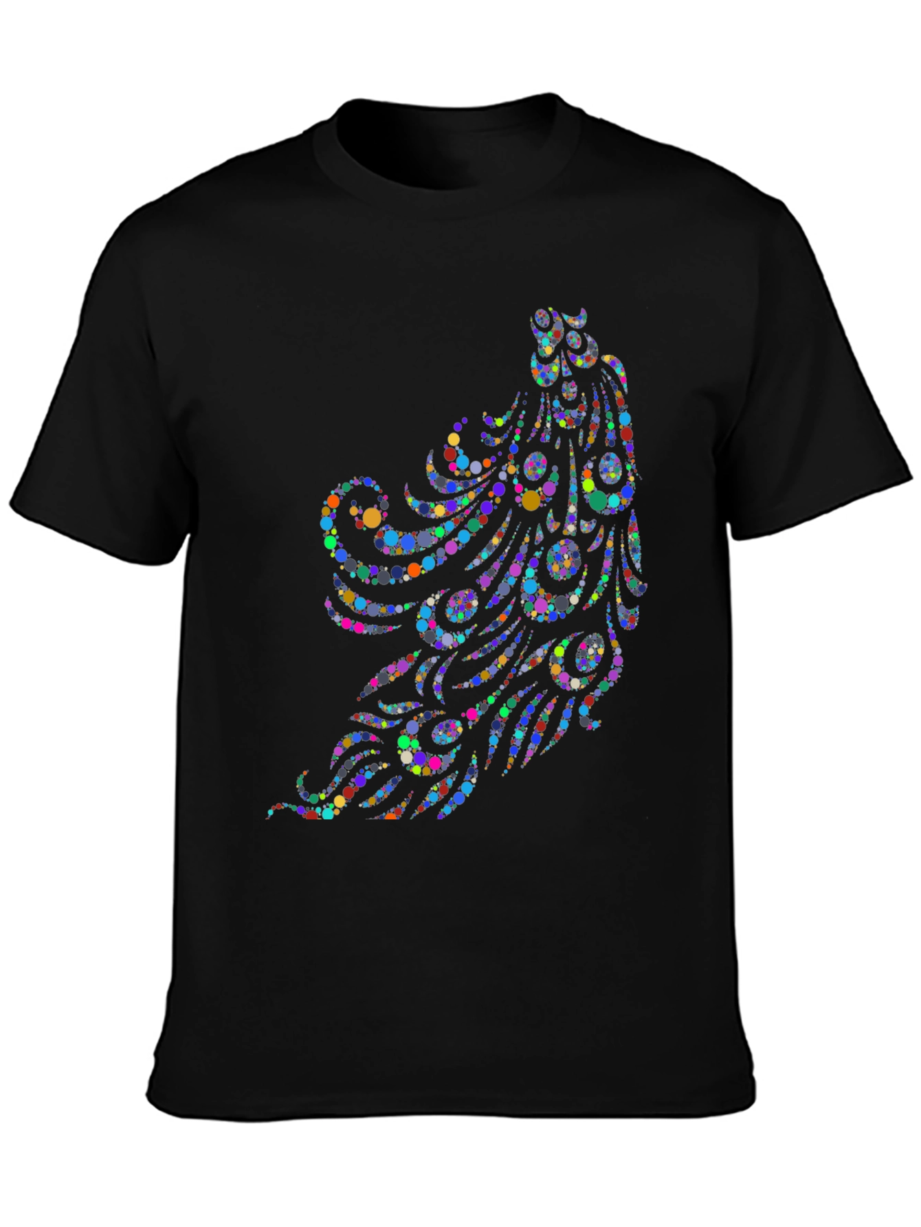 Peacock Feather Dot Pattern T-Shirt