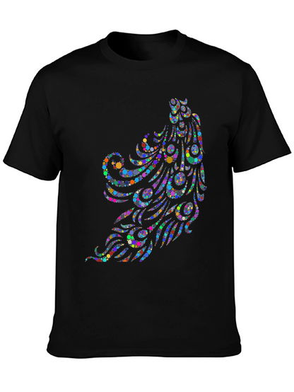 Peacock Feather Dot Pattern T-Shirt