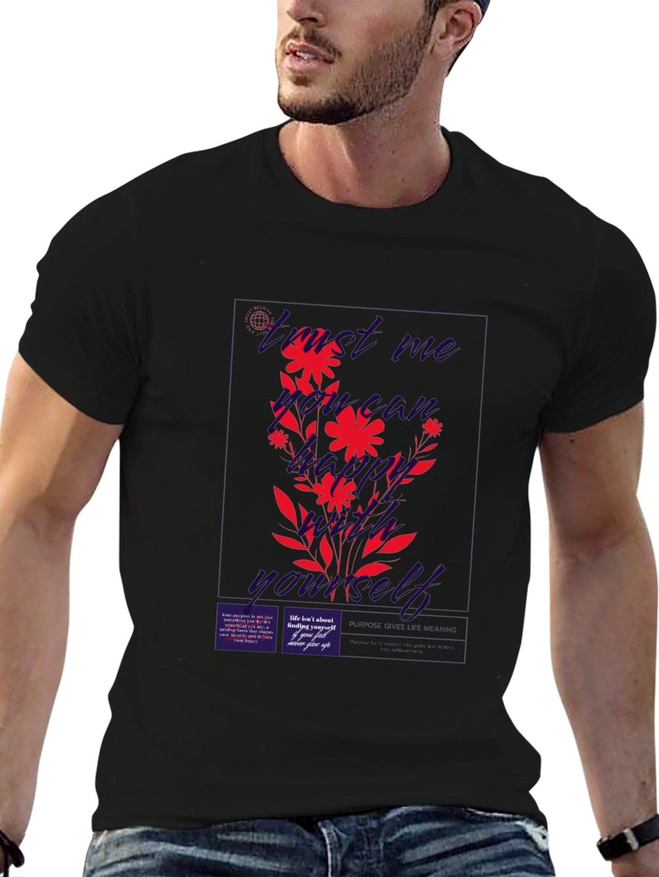 Find Me Not Yourself Black Graphic T-Shirt