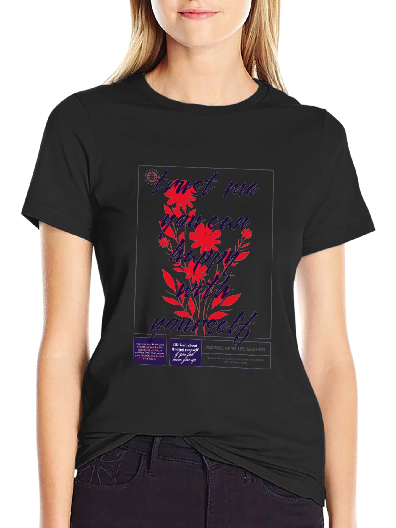 Find Me Not Yourself Black Graphic T-Shirt