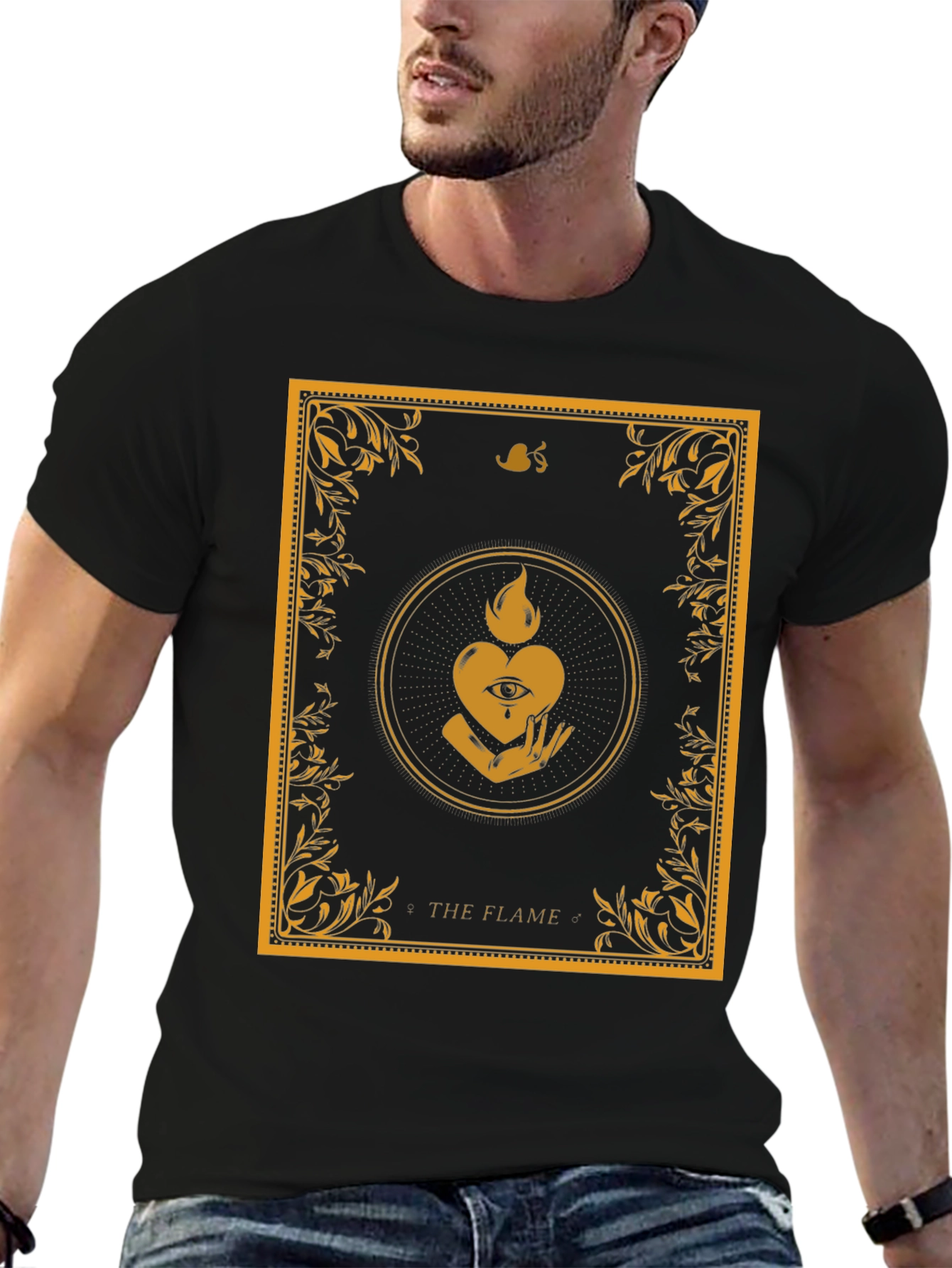The Flame Graphic Tee - Unique Occult Design