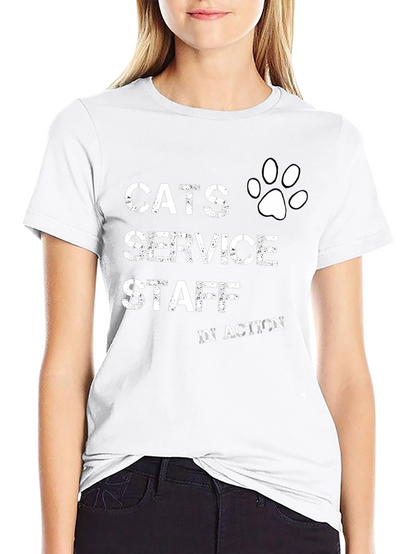 Cats Service Staff T-Shirt - Novelty Cat Lover Tee