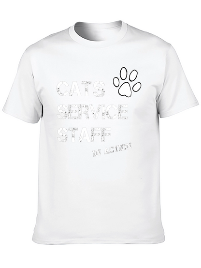 Cats Service Staff T-Shirt - Novelty Cat Lover Tee
