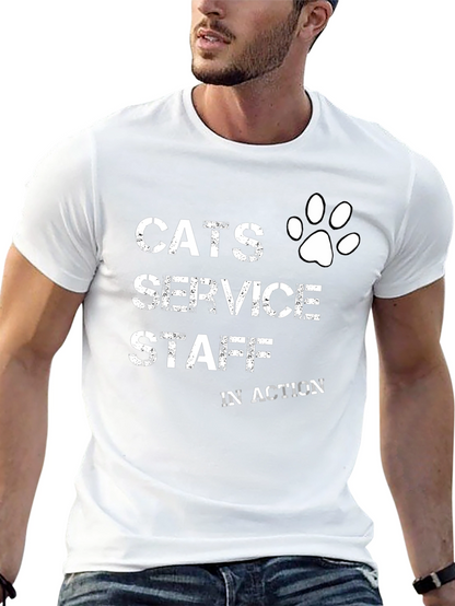 Cats Service Staff T-Shirt - Novelty Cat Lover Tee