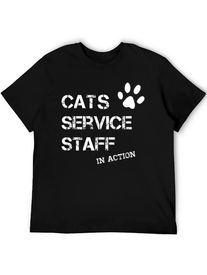 Cats Service Staff T-Shirt - Novelty Cat Lover Tee
